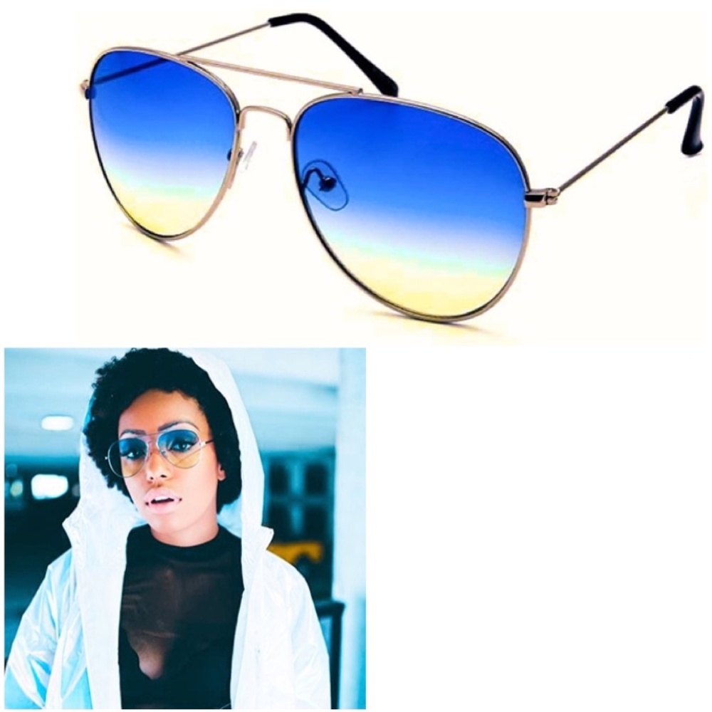 Blue to Yellow Ombre Classic Aviator Sunnies NWT